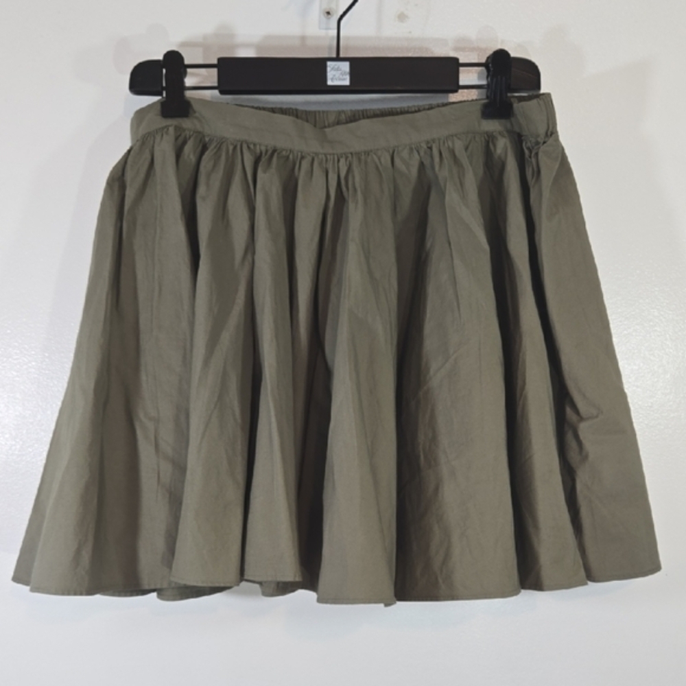 Free People Gaia Cotton Olive Green Skirt Large